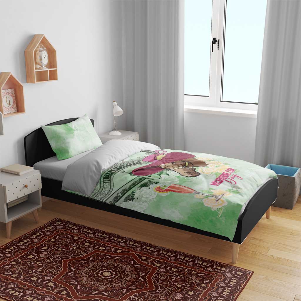 Australia Cup Melbourne Horse Racing Bedding Set Hats Heels & Horseshoes Yellow Roses - Wonder Print Shop