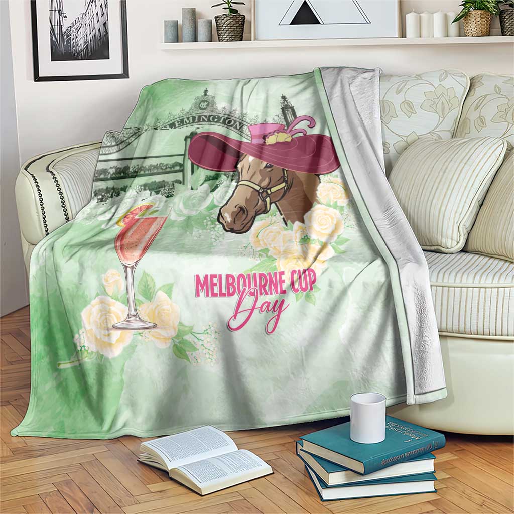 Australia Cup Melbourne Horse Racing Blanket Hats Heels & Horseshoes Yellow Roses - Wonder Print Shop