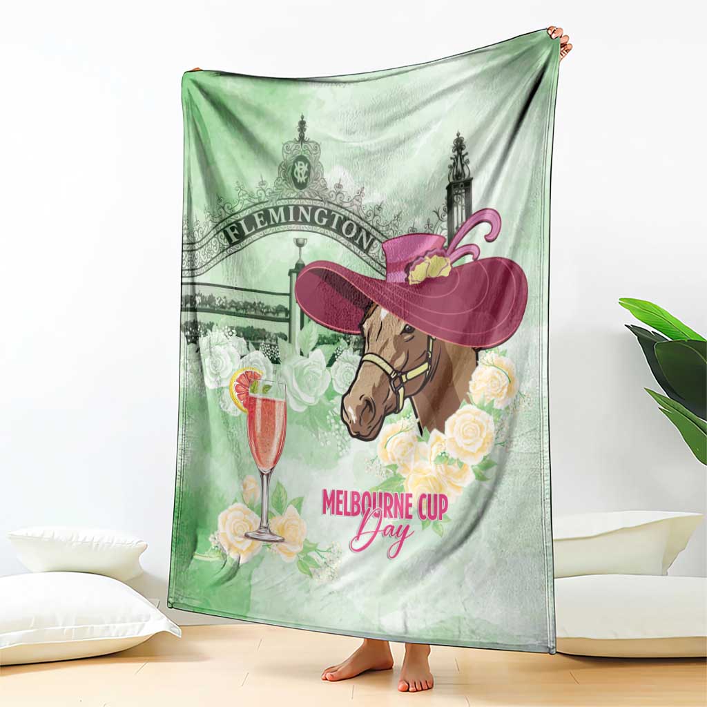 Australia Cup Melbourne Horse Racing Blanket Hats Heels & Horseshoes Yellow Roses - Wonder Print Shop