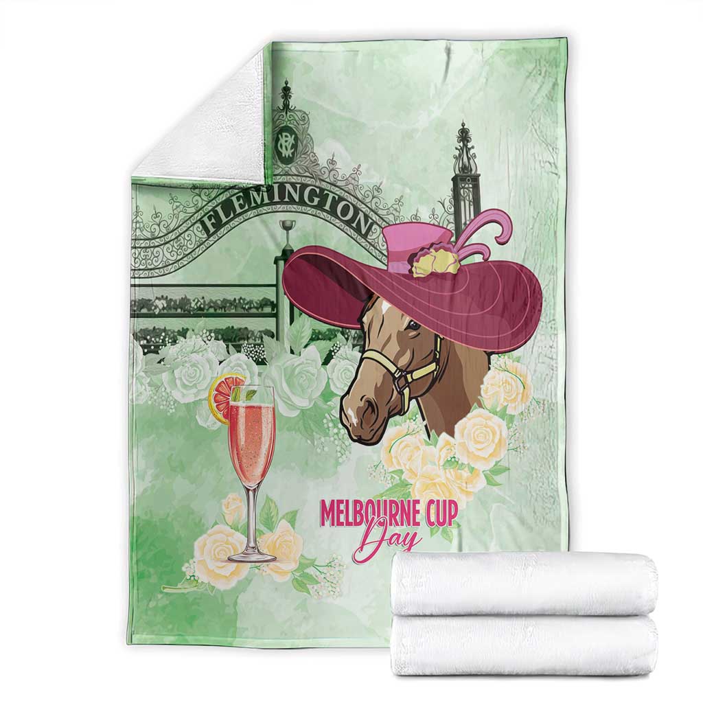 Australia Cup Melbourne Horse Racing Blanket Hats Heels & Horseshoes Yellow Roses - Wonder Print Shop