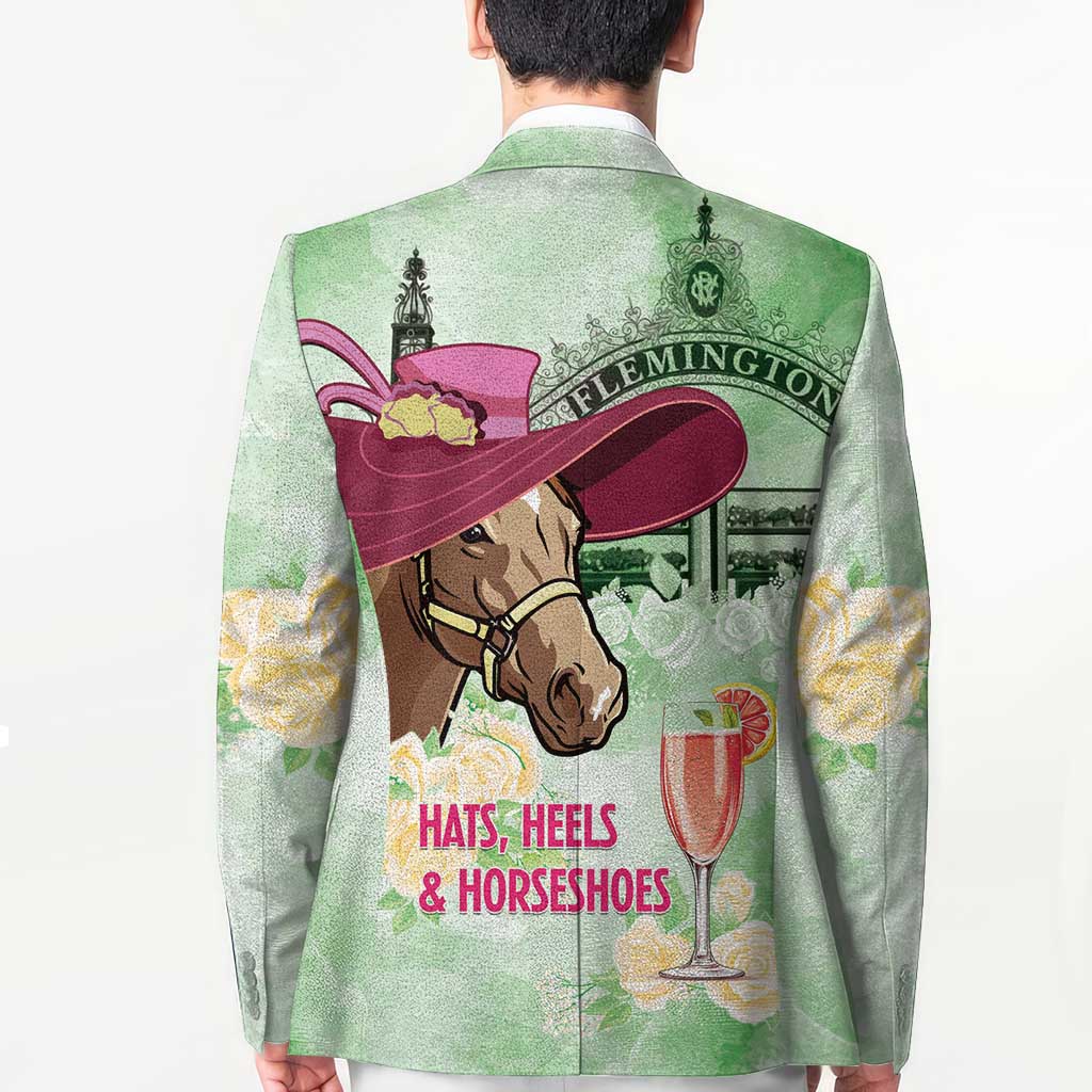 Australia Cup Melbourne Horse Racing Blazer Hats Heels & Horseshoes Yellow Roses - Wonder Print Shop