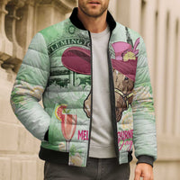 Australia Cup Melbourne Horse Racing Bomber Puffer Jacket Hats Heels & Horseshoes Yellow Roses - Wonder Print Shop