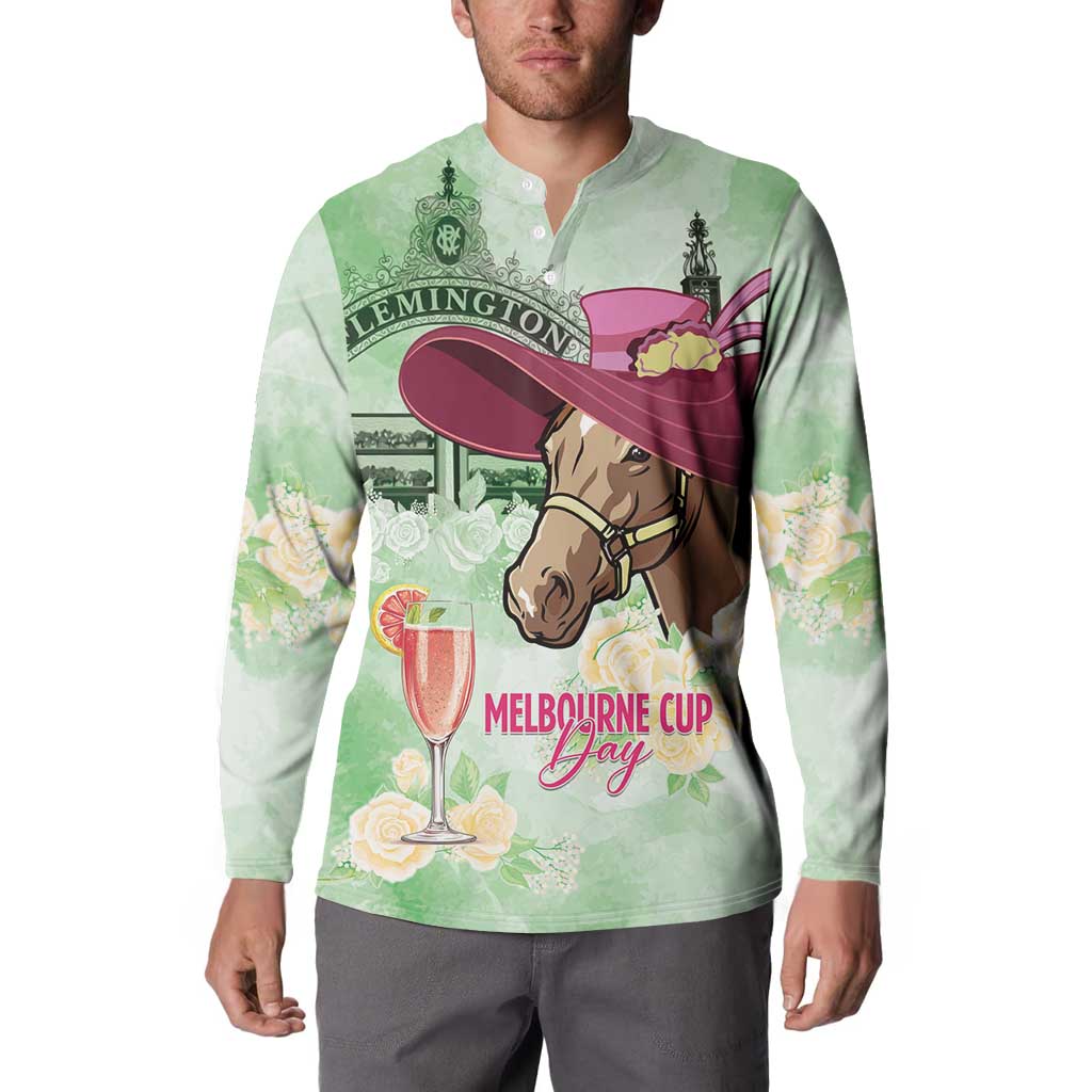 Australia Cup Melbourne Horse Racing Button Sweatshirt Hats Heels & Horseshoes Yellow Roses - Wonder Print Shop