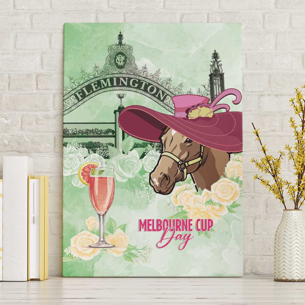 Australia Cup Melbourne Horse Racing Canvas Wall Art Hats Heels & Horseshoes Yellow Roses - Wonder Print Shop