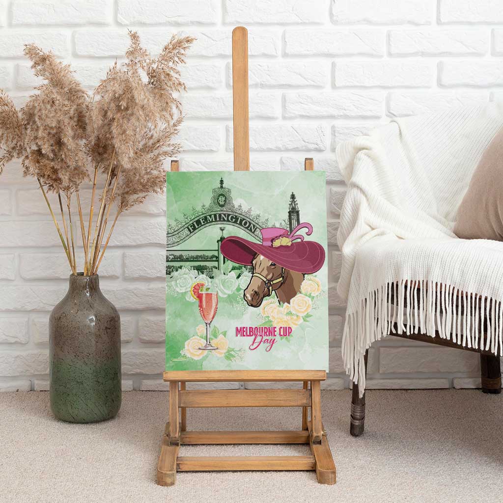 Australia Cup Melbourne Horse Racing Canvas Wall Art Hats Heels & Horseshoes Yellow Roses - Wonder Print Shop