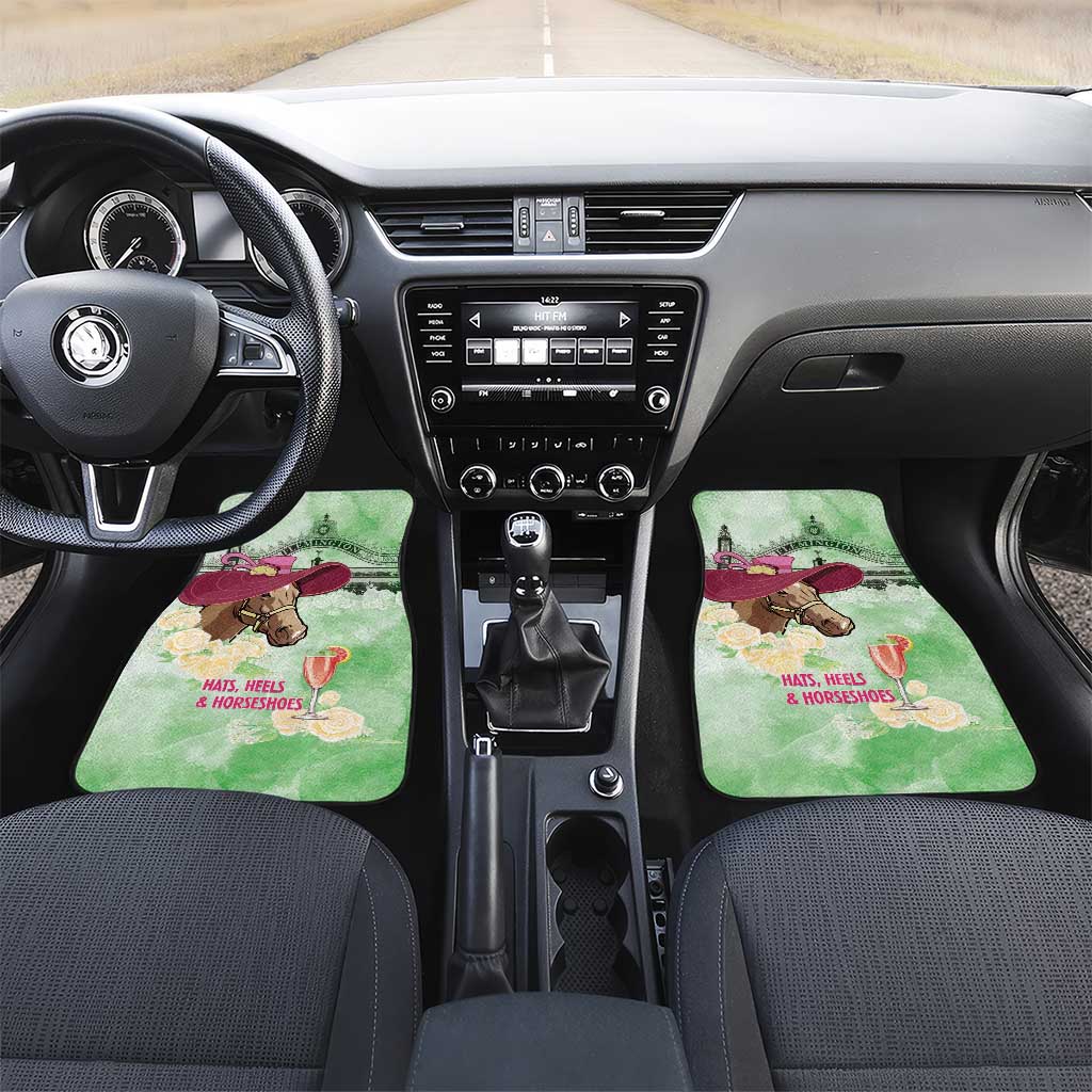 Australia Cup Melbourne Horse Racing Car Mats Hats Heels & Horseshoes Yellow Roses - Wonder Print Shop