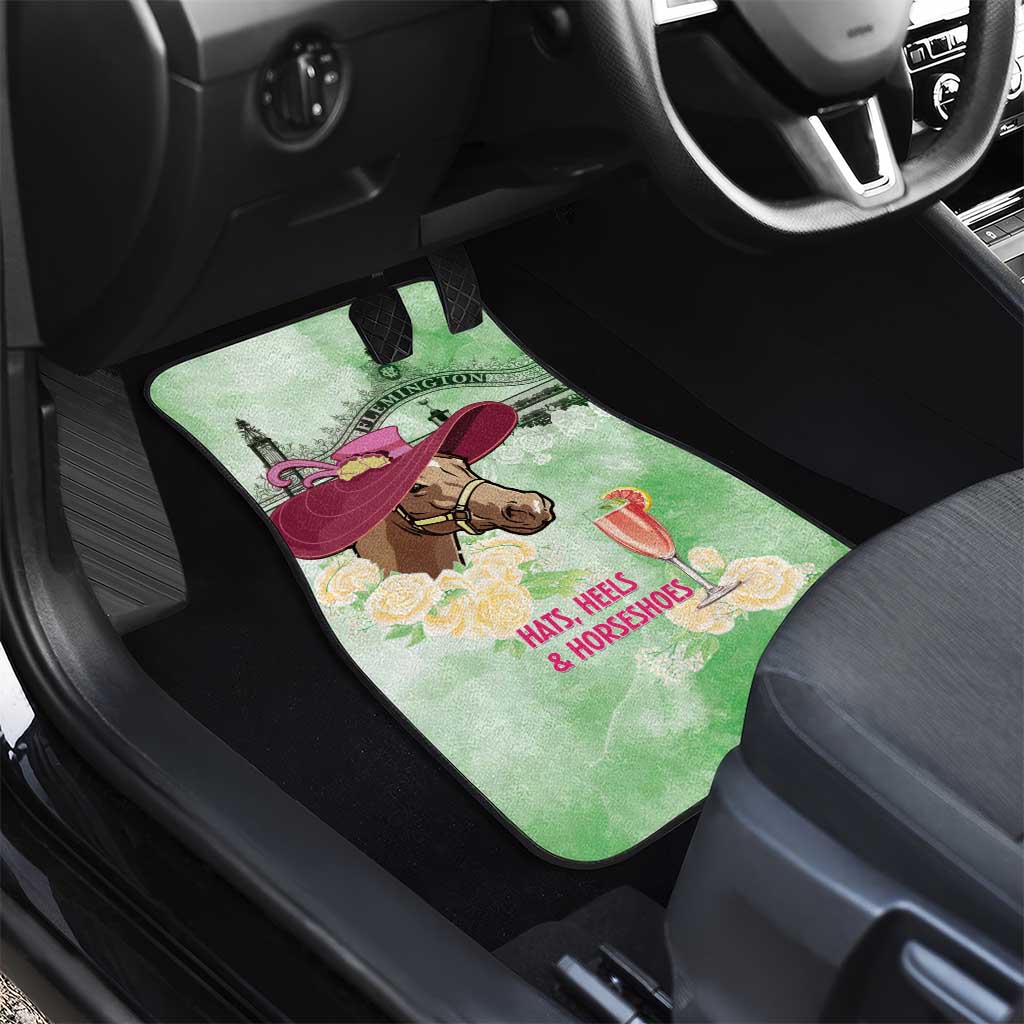 Australia Cup Melbourne Horse Racing Car Mats Hats Heels & Horseshoes Yellow Roses - Wonder Print Shop