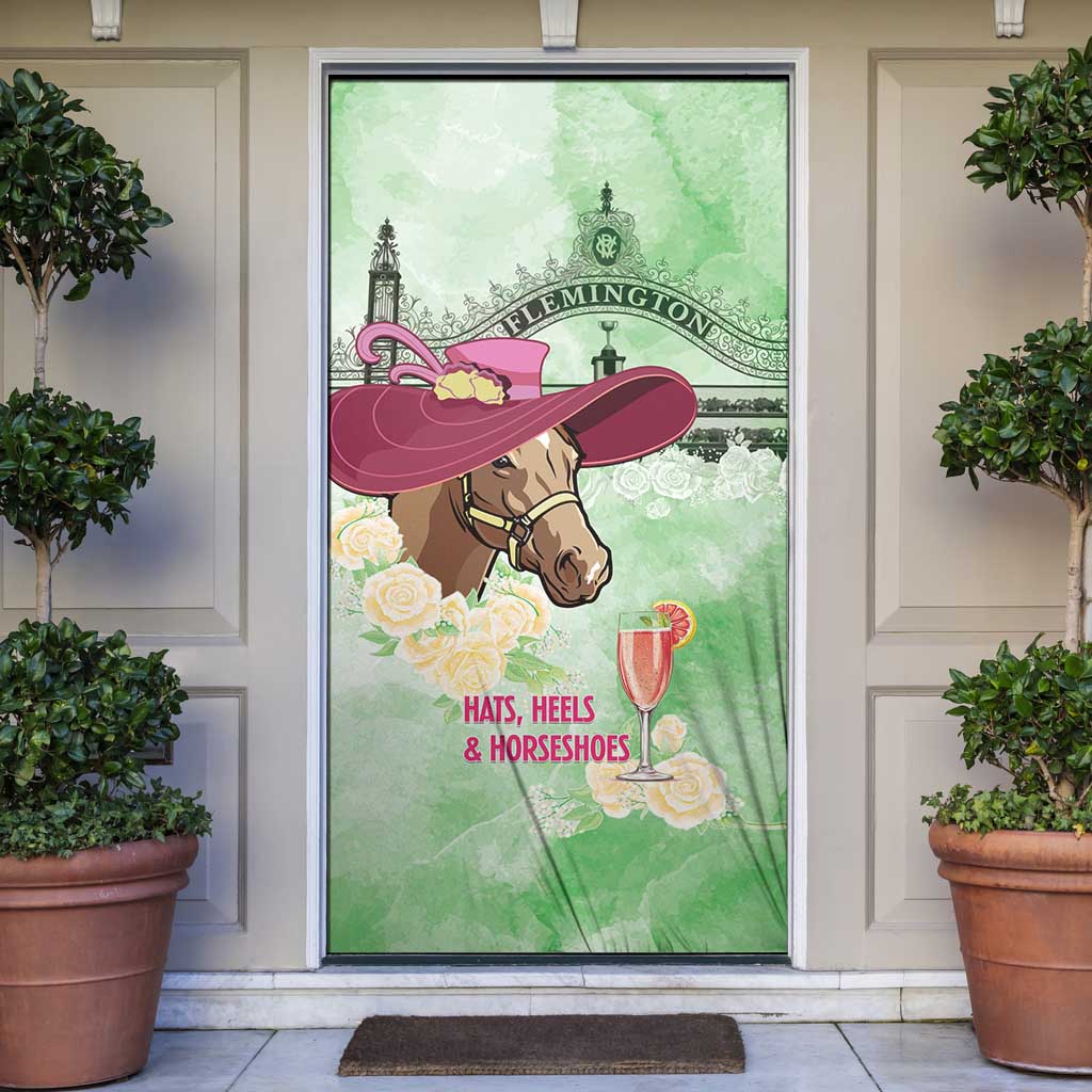 Australia Cup Melbourne Horse Racing Door Cover Hats Heels & Horseshoes Yellow Roses - Wonder Print Shop