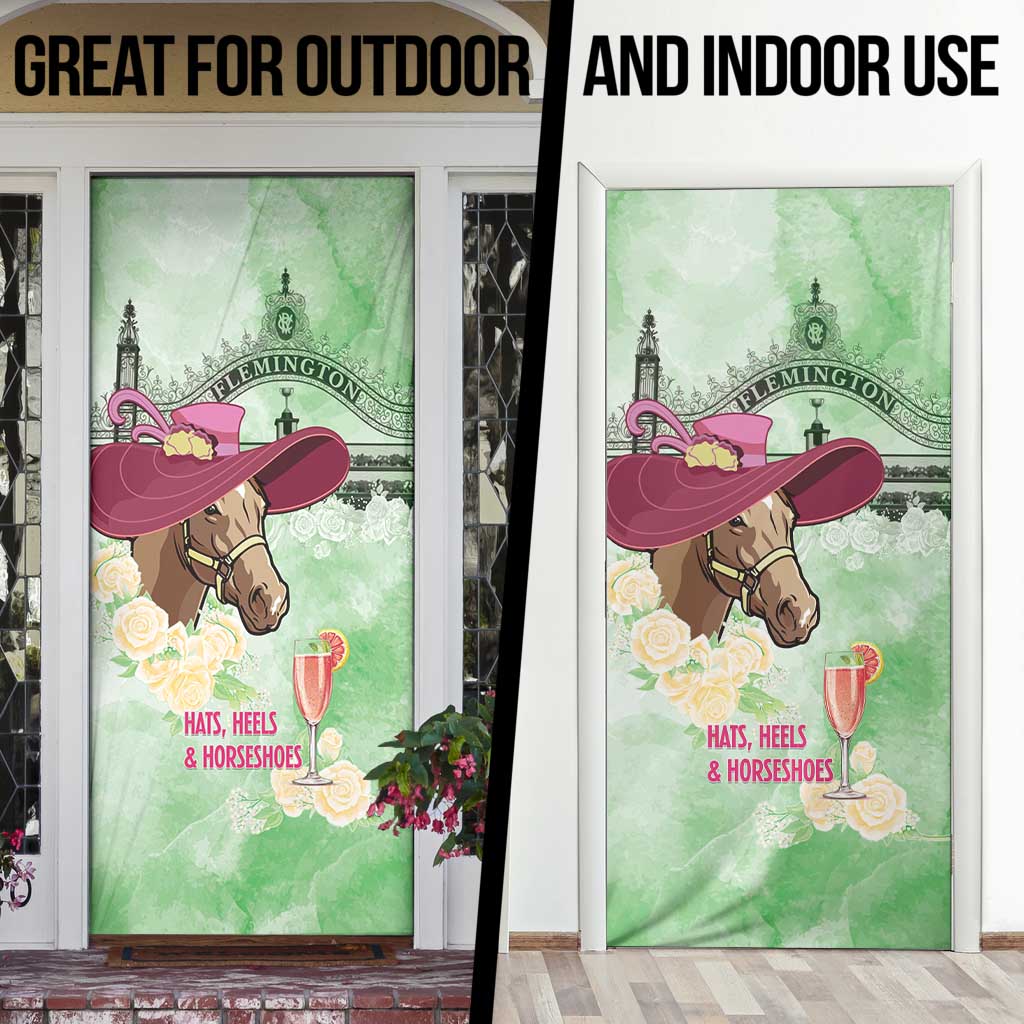 Australia Cup Melbourne Horse Racing Door Cover Hats Heels & Horseshoes Yellow Roses - Wonder Print Shop