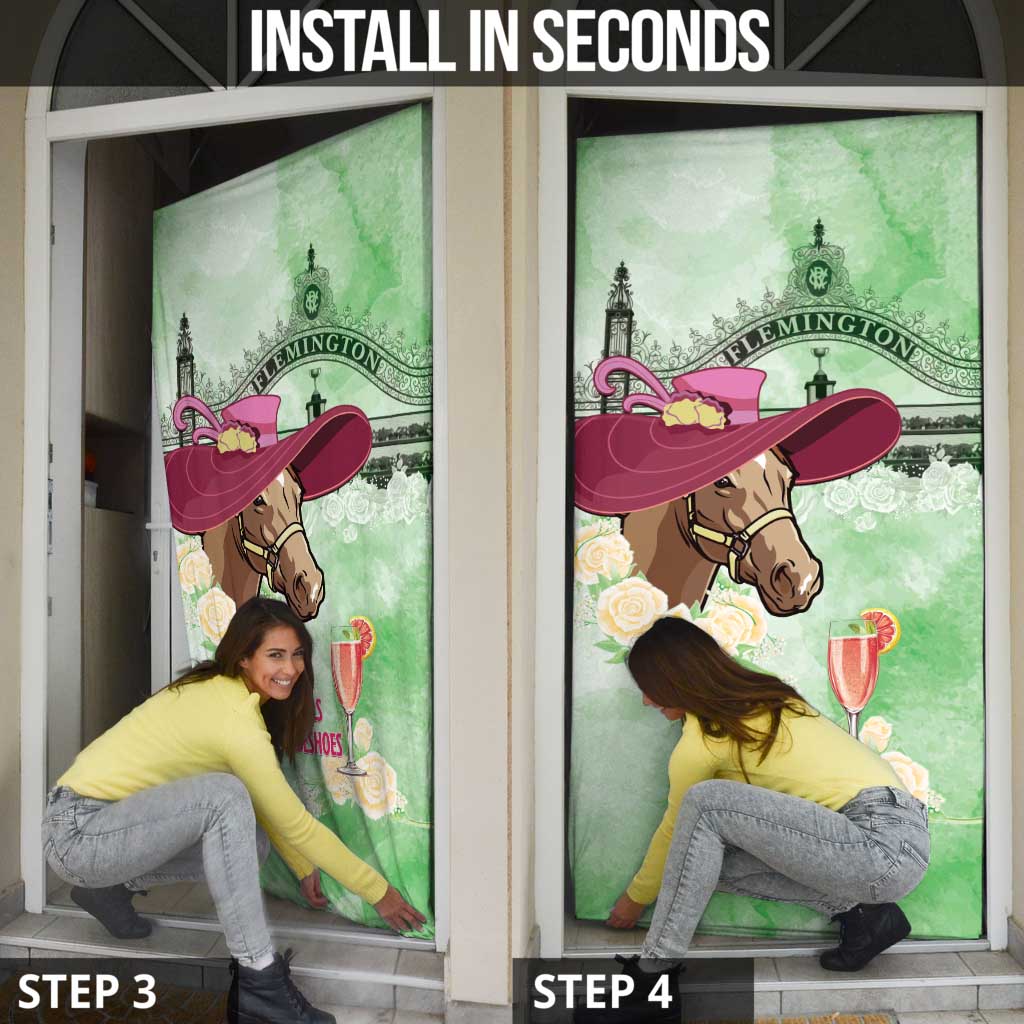 Australia Cup Melbourne Horse Racing Door Cover Hats Heels & Horseshoes Yellow Roses - Wonder Print Shop