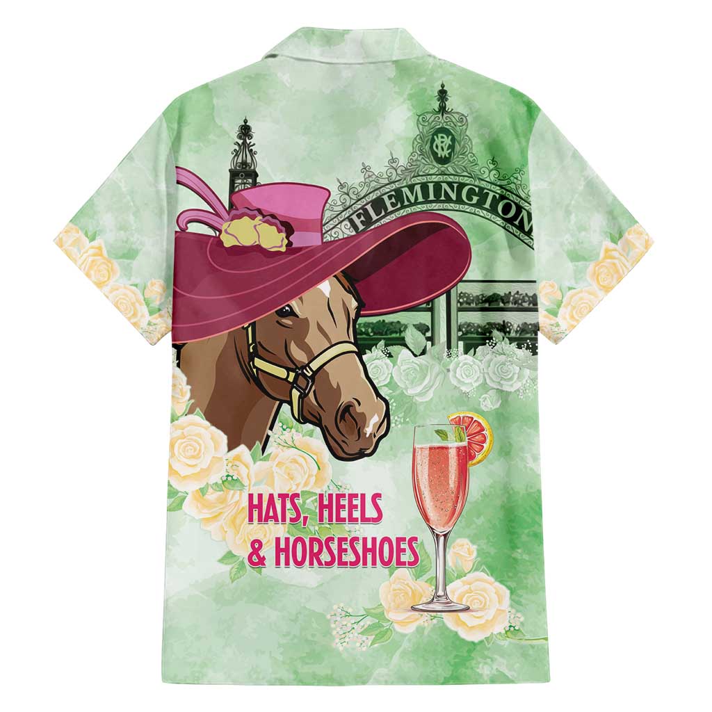 Australia Cup Melbourne Horse Racing Family Matching Puletasi and Hawaiian Shirt Hats Heels & Horseshoes Yellow Roses - Wonder Print Shop