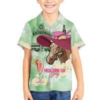 Australia Cup Melbourne Horse Racing Family Matching Summer Maxi Dress and Hawaiian Shirt Hats Heels & Horseshoes Yellow Roses - Wonder Print Shop