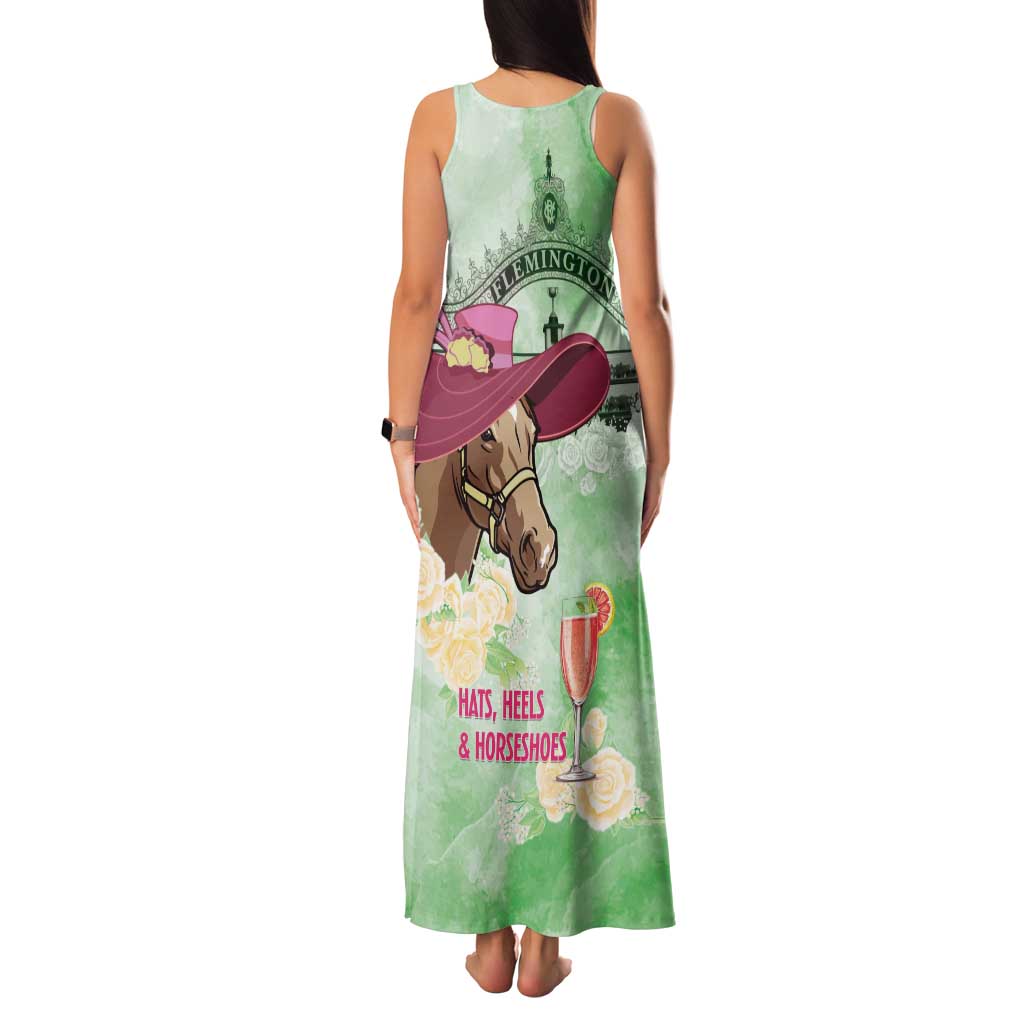 Australia Cup Melbourne Horse Racing Family Matching Tank Maxi Dress and Hawaiian Shirt Hats Heels & Horseshoes Yellow Roses - Wonder Print Shop