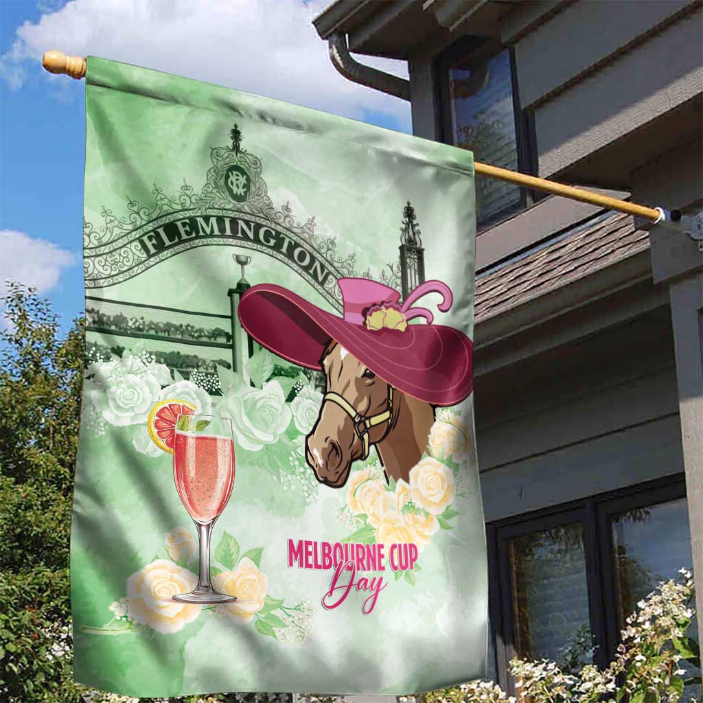 Australia Cup Melbourne Horse Racing Garden Flag Hats Heels & Horseshoes Yellow Roses - Wonder Print Shop