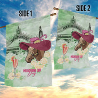 Australia Cup Melbourne Horse Racing Garden Flag Hats Heels & Horseshoes Yellow Roses - Wonder Print Shop