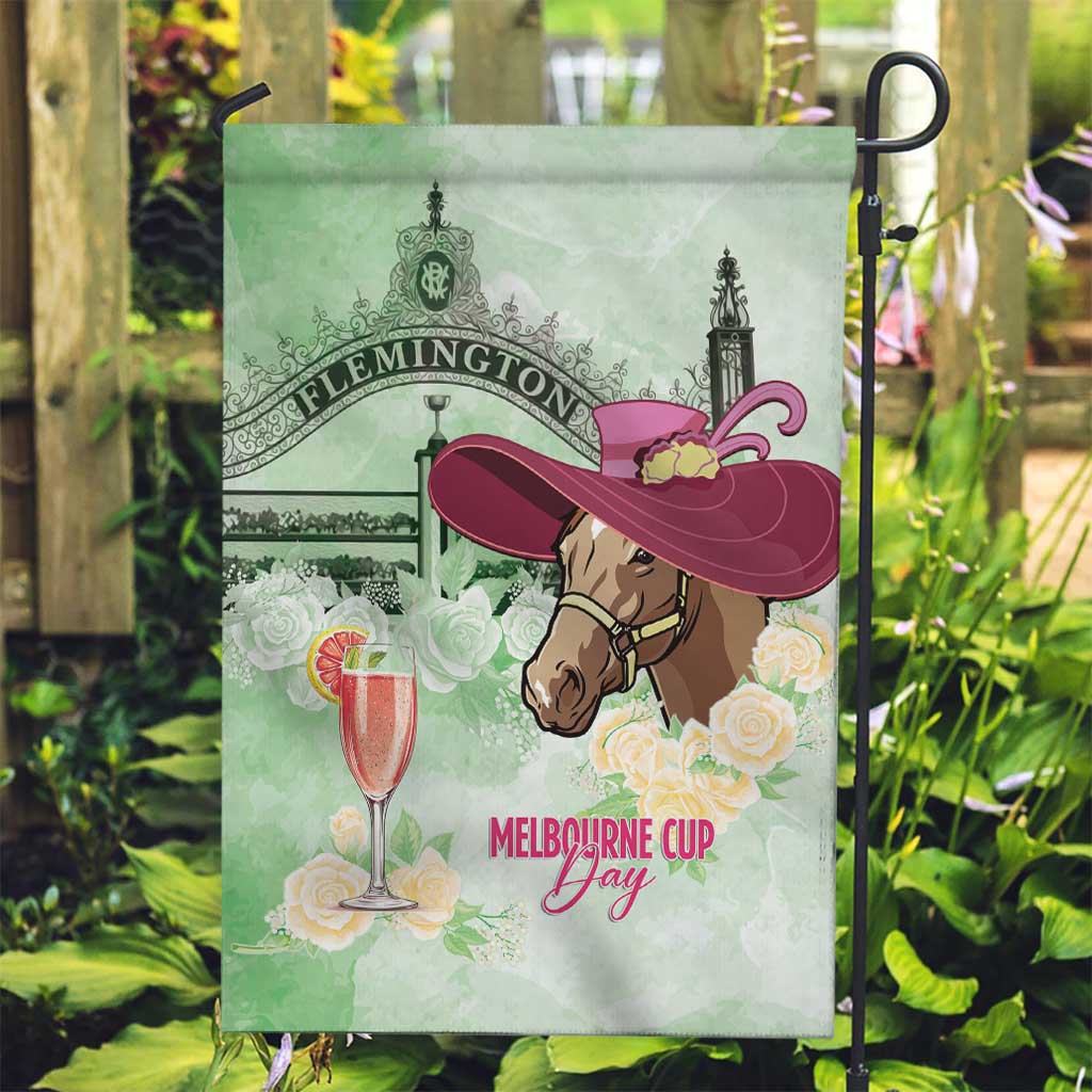Australia Cup Melbourne Horse Racing Garden Flag Hats Heels & Horseshoes Yellow Roses - Wonder Print Shop