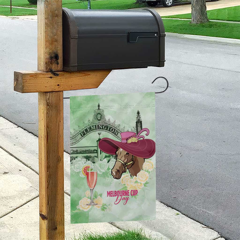 Australia Cup Melbourne Horse Racing Garden Flag Hats Heels & Horseshoes Yellow Roses - Wonder Print Shop