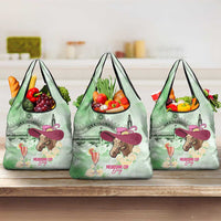 Australia Cup Melbourne Horse Racing Grocery Bag Hats Heels & Horseshoes Yellow Roses - Wonder Print Shop