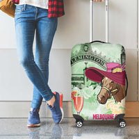Australia Cup Melbourne Horse Racing Luggage Cover Hats Heels & Horseshoes Yellow Roses - Wonder Print Shop