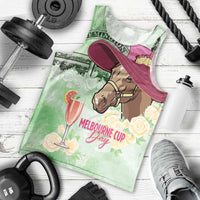 Australia Cup Melbourne Horse Racing Men Tank Top Hats Heels & Horseshoes Yellow Roses - Wonder Print Shop