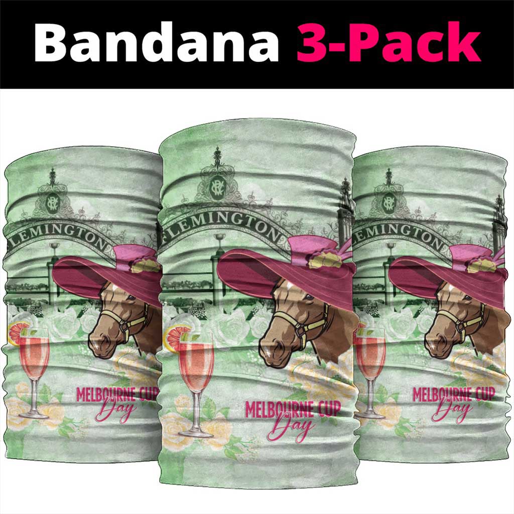 Australia Cup Melbourne Horse Racing Neck Gaiter Hats Heels & Horseshoes Yellow Roses - Wonder Print Shop