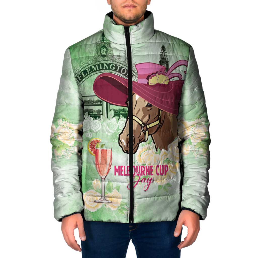 Australia Cup Melbourne Horse Racing Padded Jacket Hats Heels & Horseshoes Yellow Roses - Wonder Print Shop