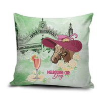 Australia Cup Melbourne Horse Racing Pillow Cover Hats Heels & Horseshoes Yellow Roses - Wonder Print Shop