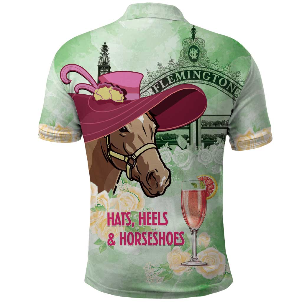Australia Cup Melbourne Horse Racing Polo Shirt Hats Heels & Horseshoes Yellow Roses - Wonder Print Shop