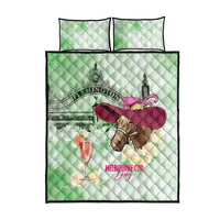 Australia Cup Melbourne Horse Racing Quilt Bed Set Hats Heels & Horseshoes Yellow Roses - Wonder Print Shop