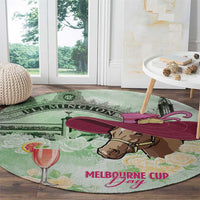 Australia Cup Melbourne Horse Racing Round Carpet Hats Heels & Horseshoes Yellow Roses - Wonder Print Shop