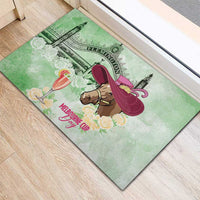 Australia Cup Melbourne Horse Racing Rubber Doormat Hats Heels & Horseshoes Yellow Roses - Wonder Print Shop