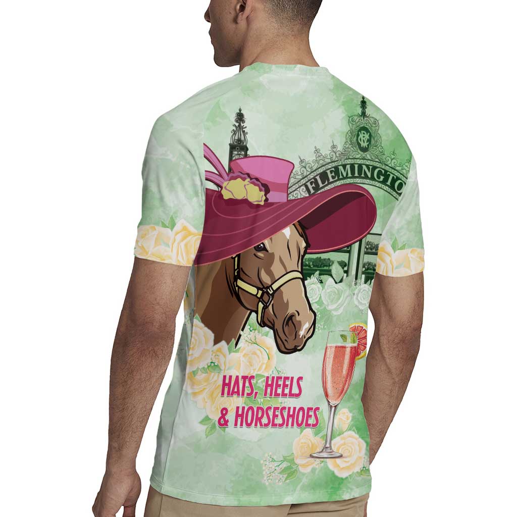 Australia Cup Melbourne Horse Racing Rugby Jersey Hats Heels & Horseshoes Yellow Roses - Wonder Print Shop