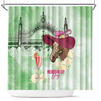 Australia Cup Melbourne Horse Racing Shower Curtain Hats Heels & Horseshoes Yellow Roses - Wonder Print Shop