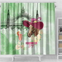 Australia Cup Melbourne Horse Racing Shower Curtain Hats Heels & Horseshoes Yellow Roses - Wonder Print Shop