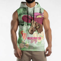 Australia Cup Melbourne Horse Racing Sleeveless Hoodie Hats Heels & Horseshoes Yellow Roses - Wonder Print Shop