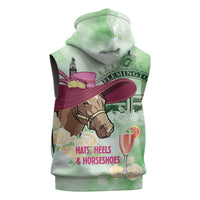 Australia Cup Melbourne Horse Racing Sleeveless Zip Hoodie Hats Heels & Horseshoes Yellow Roses - Wonder Print Shop