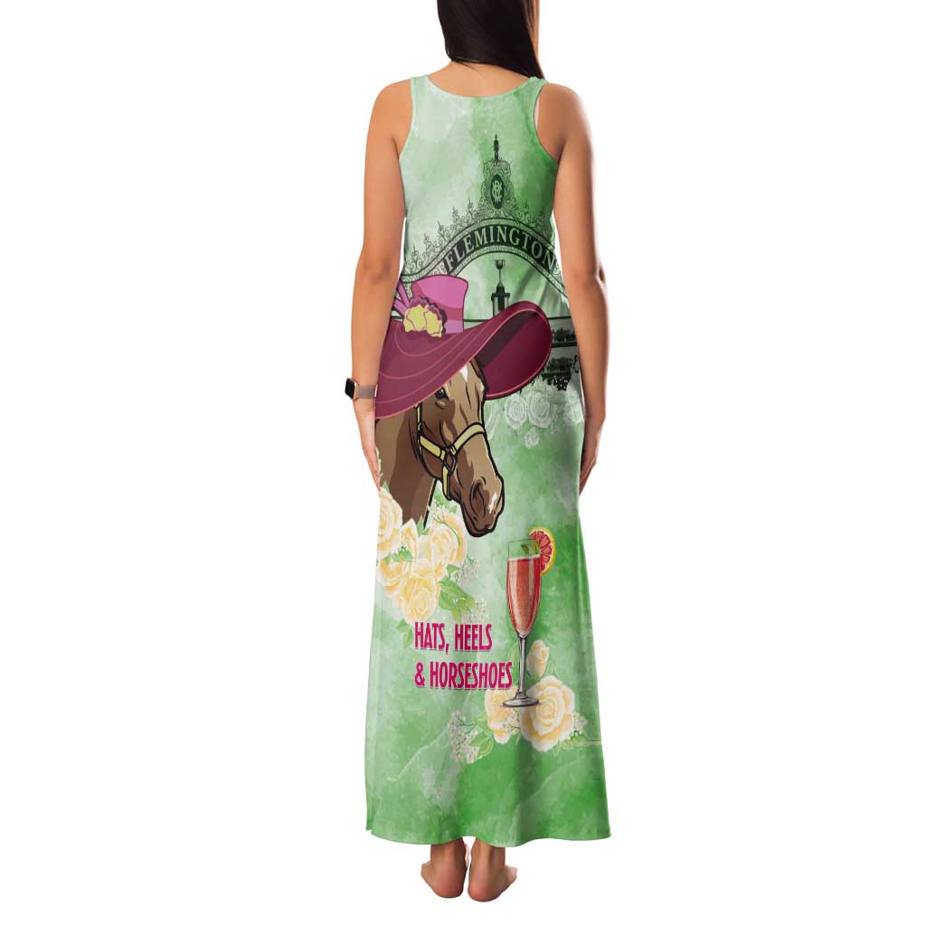 Australia Cup Melbourne Horse Racing Tank Maxi Dress Hats Heels & Horseshoes Yellow Roses - Wonder Print Shop