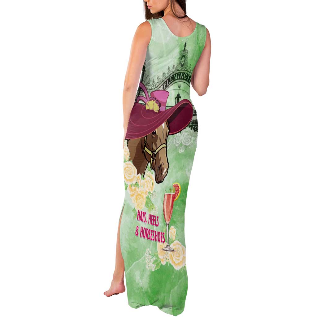 Australia Cup Melbourne Horse Racing Tank Maxi Dress Hats Heels & Horseshoes Yellow Roses - Wonder Print Shop