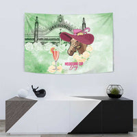 Australia Cup Melbourne Horse Racing Tapestry Hats Heels & Horseshoes Yellow Roses - Wonder Print Shop