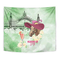 Australia Cup Melbourne Horse Racing Tapestry Hats Heels & Horseshoes Yellow Roses - Wonder Print Shop