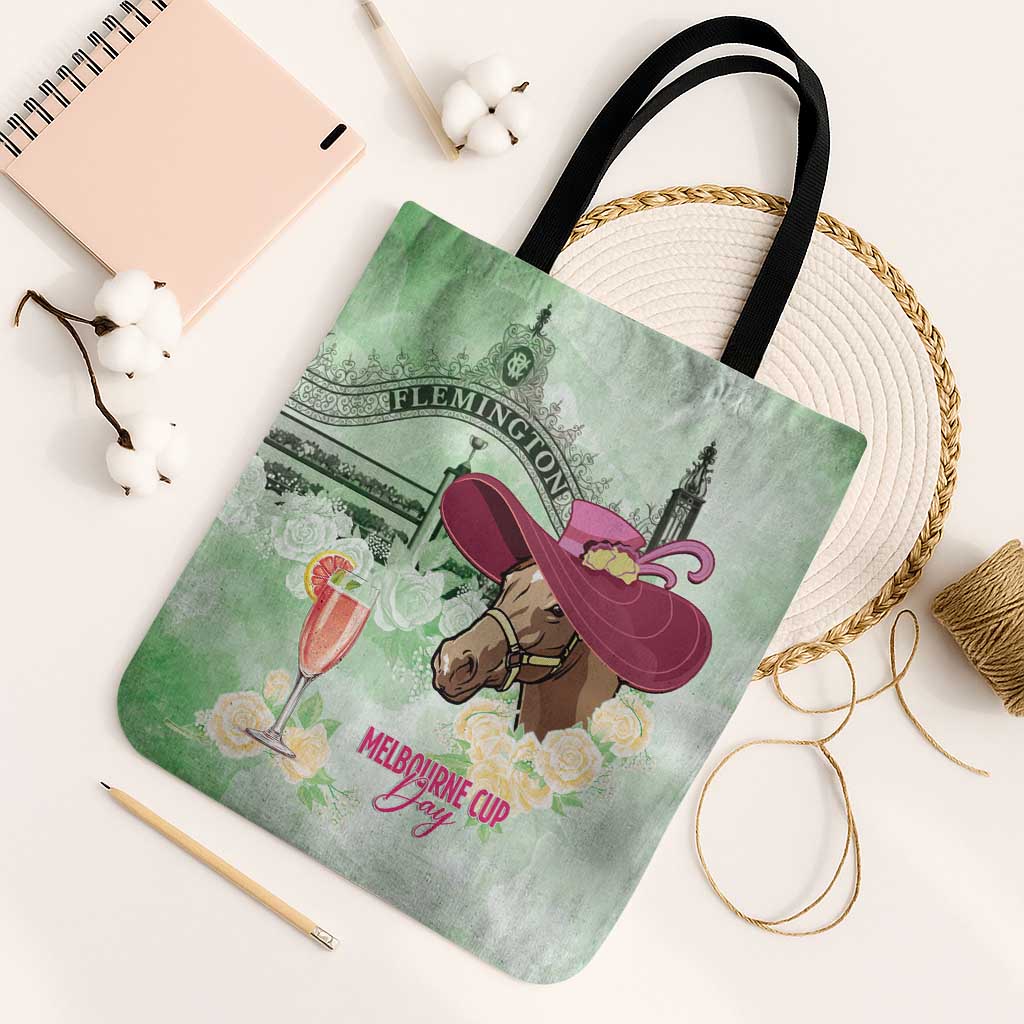 Australia Cup Melbourne Horse Racing Tote Bag Hats Heels & Horseshoes Yellow Roses - Wonder Print Shop
