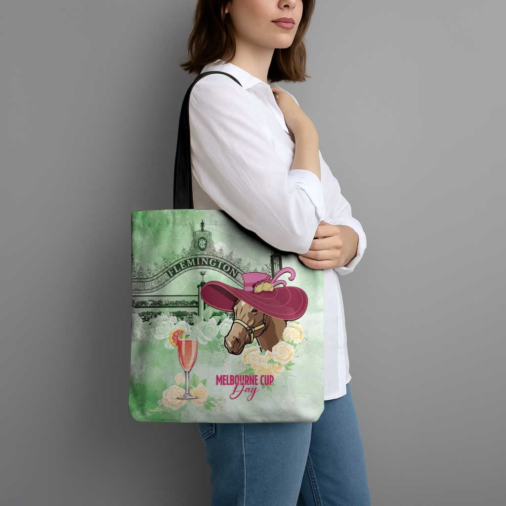 Australia Cup Melbourne Horse Racing Tote Bag Hats Heels & Horseshoes Yellow Roses - Wonder Print Shop