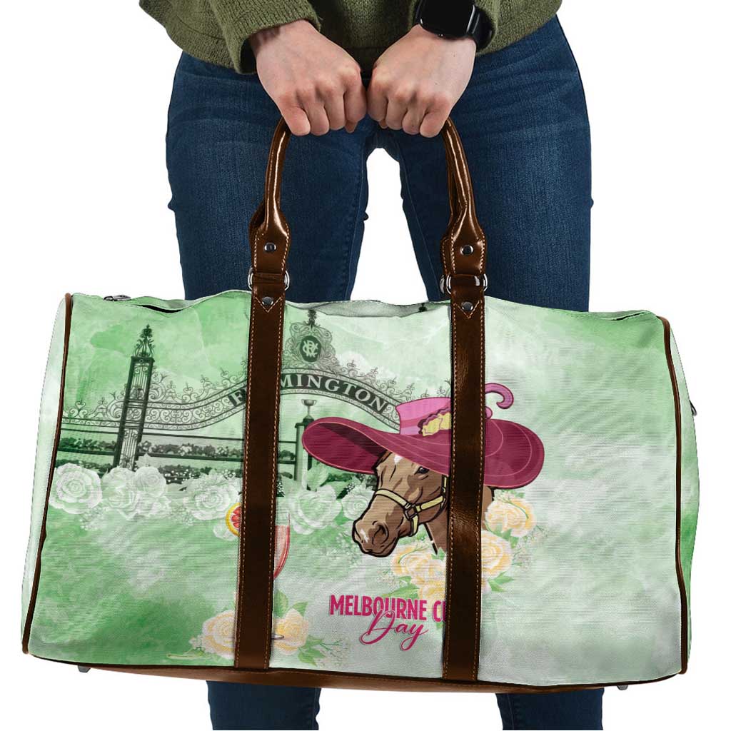 Australia Cup Melbourne Horse Racing Travel Bag Hats Heels & Horseshoes Yellow Roses - Wonder Print Shop