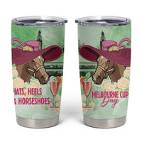 Australia Cup Melbourne Horse Racing Tumbler Cup Hats Heels & Horseshoes Yellow Roses - Wonder Print Shop