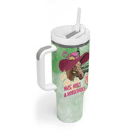 Australia Cup Melbourne Horse Racing Tumbler With Handle Hats Heels & Horseshoes Yellow Roses - Wonder Print Shop