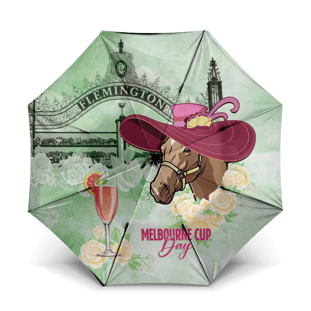 Australia Cup Melbourne Horse Racing Umbrella Hats Heels & Horseshoes Yellow Roses - Wonder Print Shop