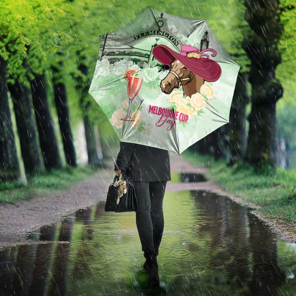Australia Cup Melbourne Horse Racing Umbrella Hats Heels & Horseshoes Yellow Roses - Wonder Print Shop
