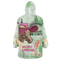 Australia Cup Melbourne Horse Racing Wearable Blanket Hoodie Hats Heels & Horseshoes Yellow Roses - Wonder Print Shop