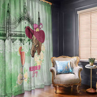 Australia Cup Melbourne Horse Racing Window Curtain Hats Heels & Horseshoes Yellow Roses - Wonder Print Shop