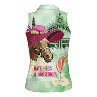 Australia Cup Melbourne Horse Racing Women Sleeveless Polo Shirt Hats Heels & Horseshoes Yellow Roses - Wonder Print Shop